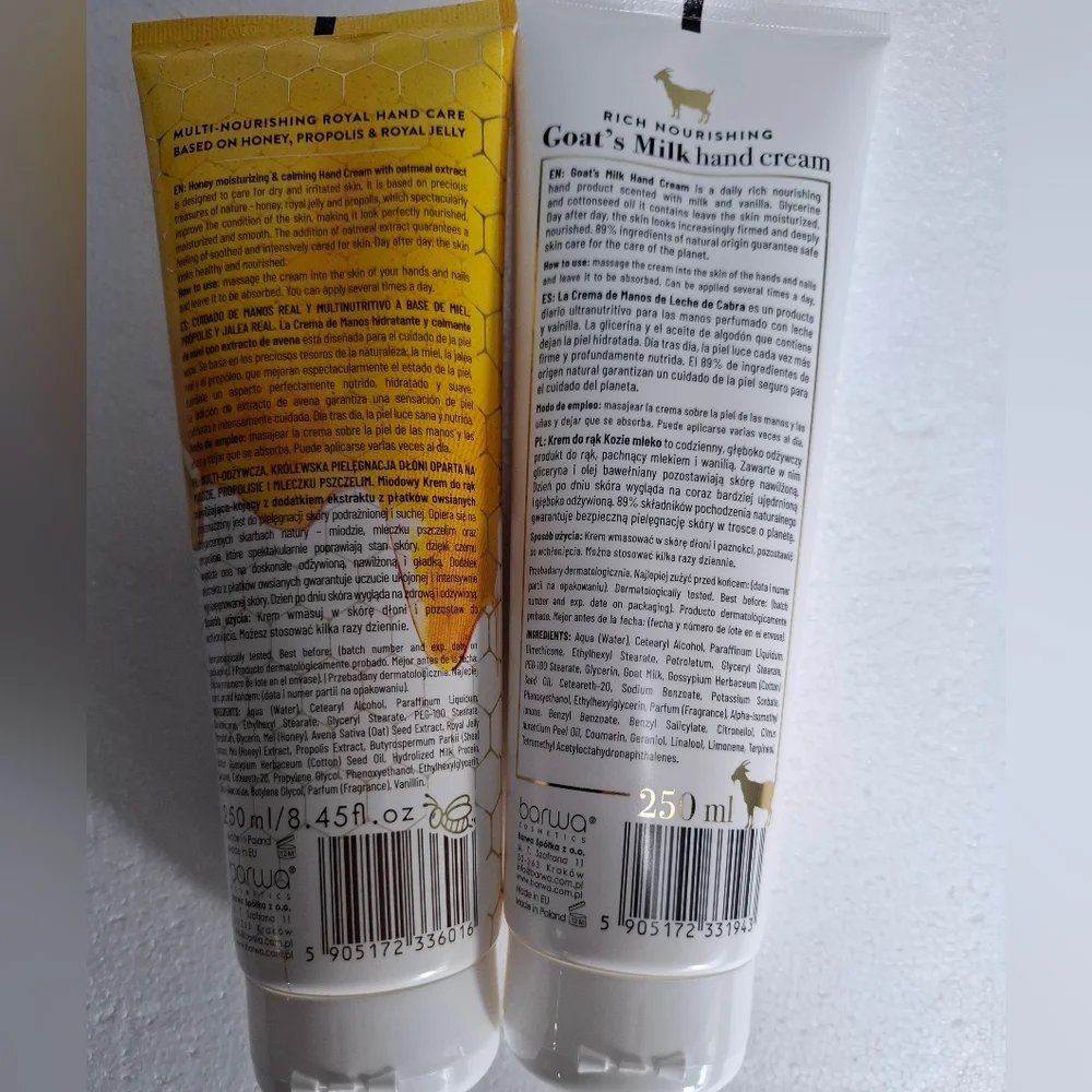 Barwa 2 Hand Cream Set - Honey & Oats and Goat's Milk